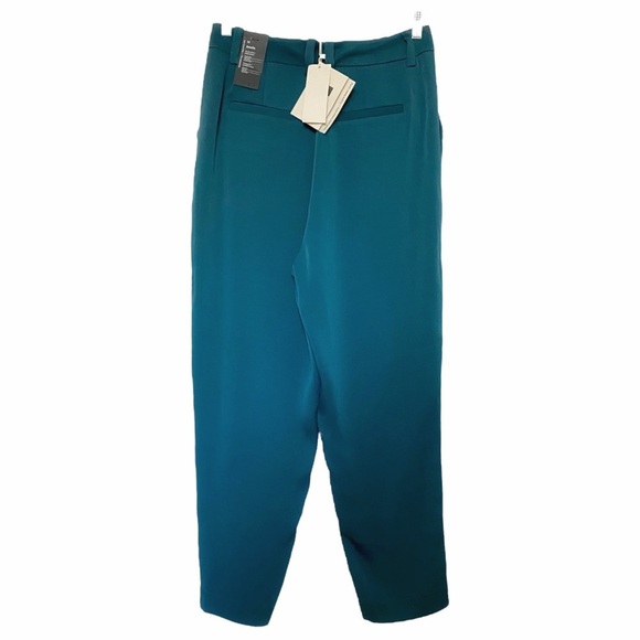 NWT FRANK & OAK AMELIA EMERALD GREEN VINTAGE FIT BALLOON PLEATED HIGH RISE PANT - Picture 2 of 10